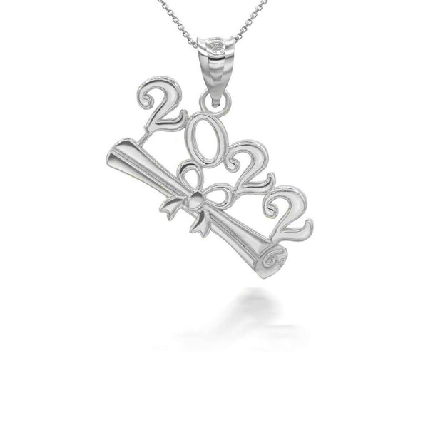 10K Solid Gold Class Of 2022 Graduation Diploma Pendant Necklace