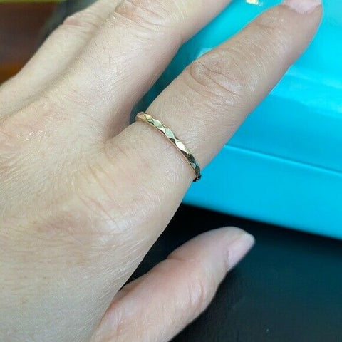 10k Solid Yellow Gold Hammered Knuckle Ring Any Size Thumb Band 1 2 3 4 5 6 7 8