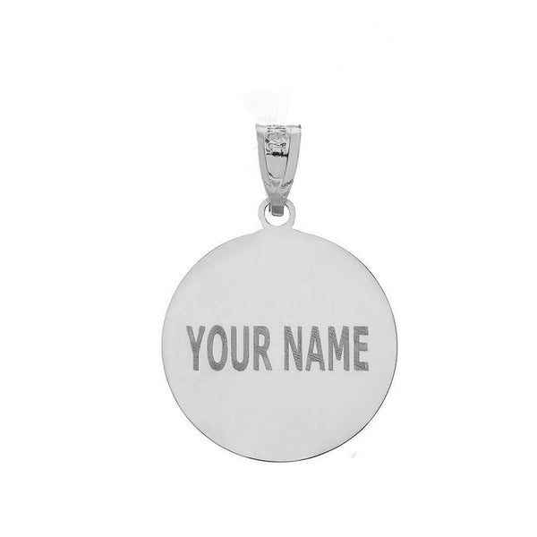 Personalized Engravable Silver Soccer Ball Pendant Necklace Your Number Name