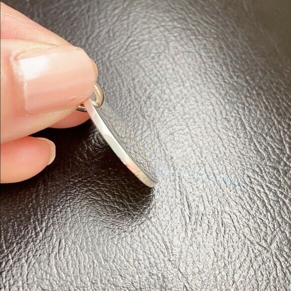 925 Sterling Real Fine Silver Plain Engravable Disc Disk Pendant 23 mm