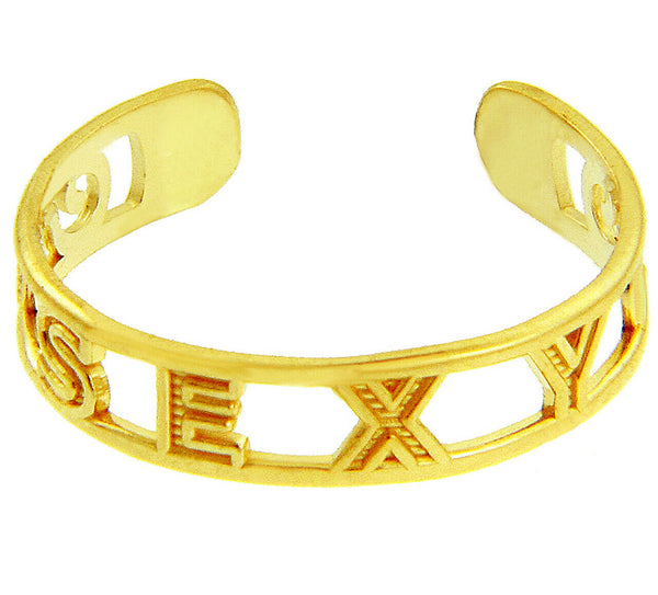 SEXY Cut Out Toe Ring in 10K or 14K Solid Yellow Gold Adjustable Size