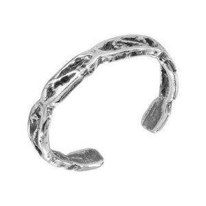 925 Sterling Silver Eleven Chain Design Adjustable Toe Ring / Finger Ring