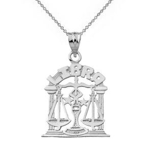 925 Sterling Silver Zodiac Astrological Libra Scales of Balance Pendant Necklace