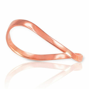 10k Solid Rose Gold Plain Simple Wavy Thumb Ring All Any Size Made in USA