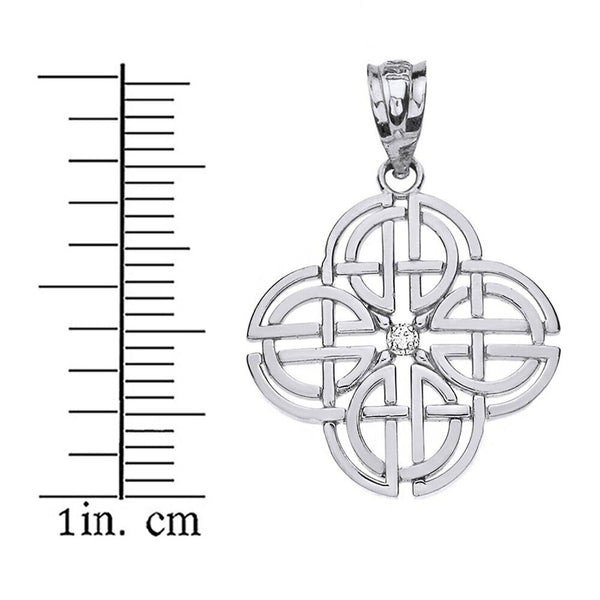 925 Sterling Silver Celtic Knot Geometric Circular Pendant Necklace