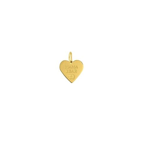 Personalized 14K Solid Yellow Gold Medium Heart Engravable Pendant 14 x 15 mm