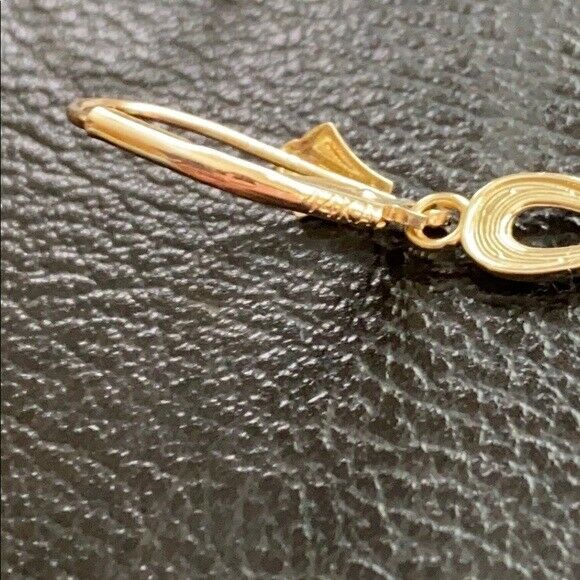 14k Rose Gold Ancient Egyptian Ankh Cross Drop / Dangle Leverback Earrings