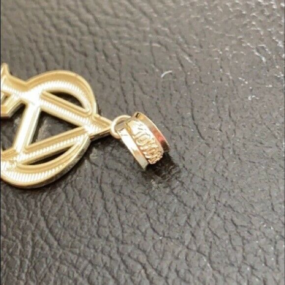 10k Yellow Gold Chirsitian Alpha Omega Christ Symbol Pendant Necklace