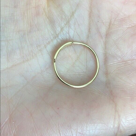 14K Solid Gold Mini ID Bar Plate Ring - Size 6, 7, 8 Minimalist - Yellow