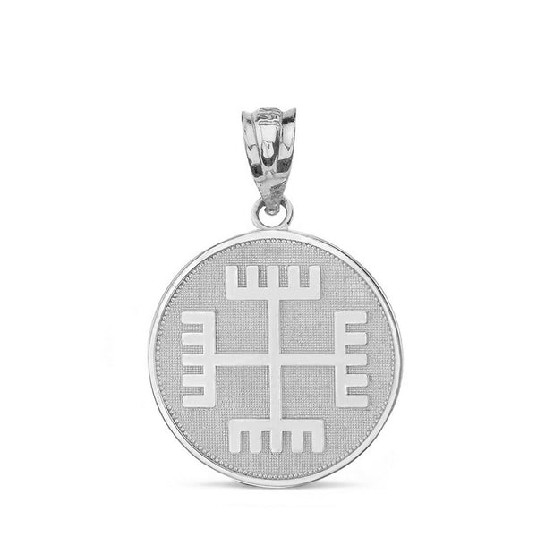Sterling Silver Slavic Neopaganism Rece Boga Hands of God Disc Pendant Necklace