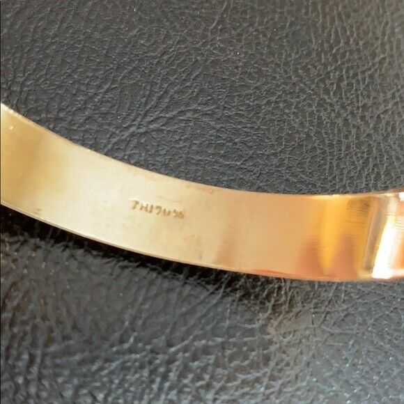 14K Real Yellow Gold Diamond-cut Bangle Bracelet 53 mm width 10 mm