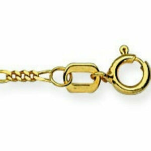 14 k Solid Real Gold 1.3 mm Figaro Kid Children Chain Necklace - 13"-15" Adjust
