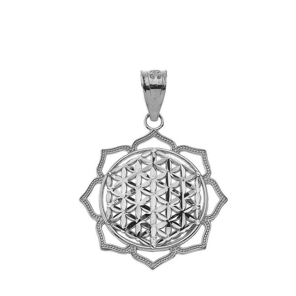 10K Solid Gold Symmetrical Circle of Life Pendant Necklace