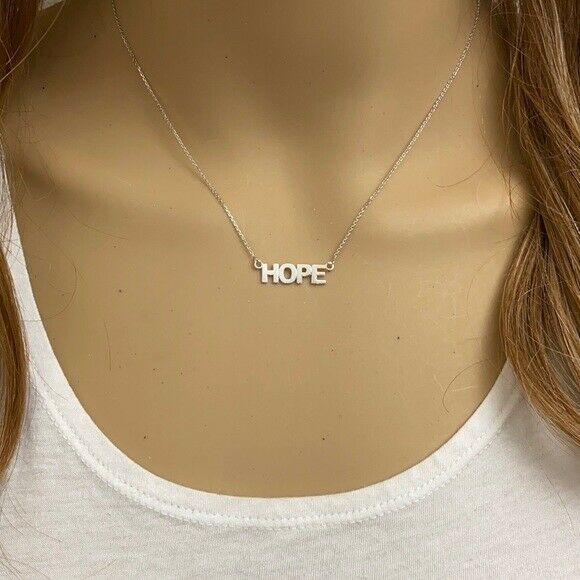 925 Sterling Silver "HOPE" Script Necklace 16", 18", 20", 22"