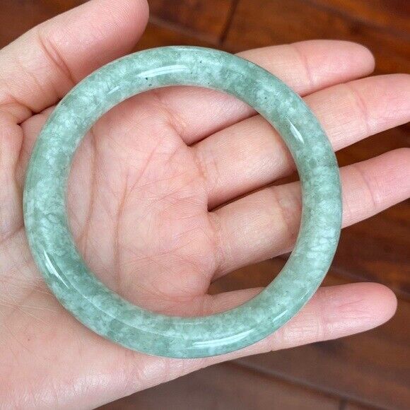 Round Jade Bangle Bracelet 52, 54, 56, 58, 60 mm