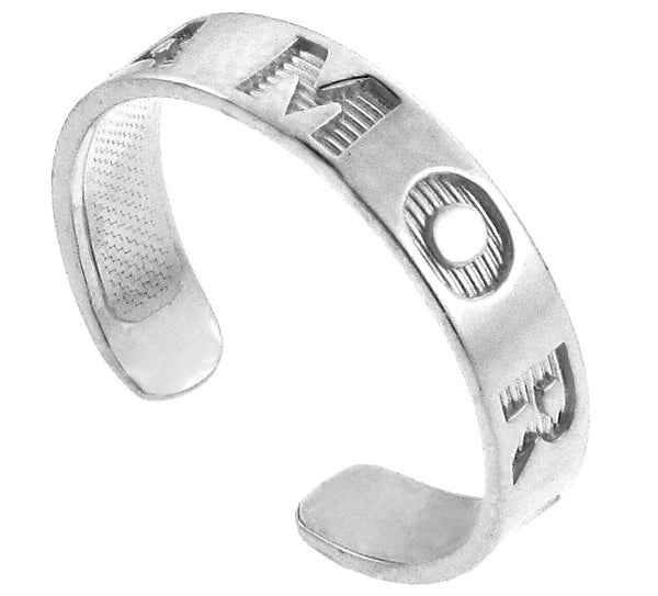 925 Sterling Silver Amor Toe Ring - Adjustable - Knuckle, Thumb