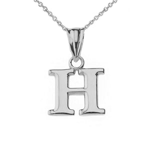 925 Sterling Silver Mini Small Initial Letter H Pendant Necklace 16" 18" 20" 22"