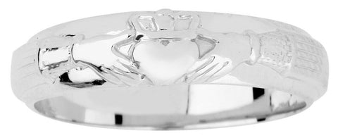 925 Sterling Silver Mens Claddagh Wedding Band Any / All Size