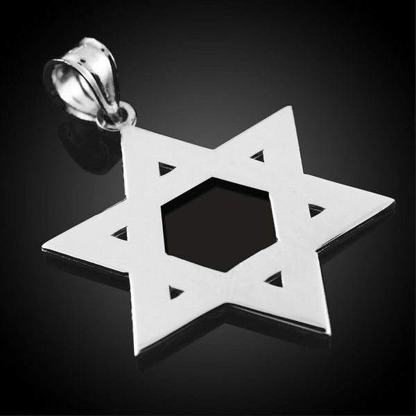 Sterling Silver Jewish Star of David Reversible Charm Pendant Made USA Unisex