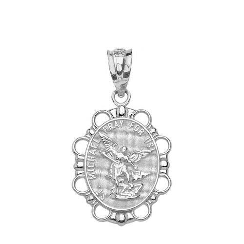 925 Sterling Silver Saint Michael 1" Inch Pendant Necklace