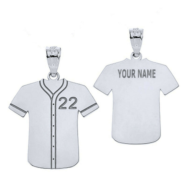 Personalized Engrave Name Number Baseball Jersey Shirt Pendant Necklace