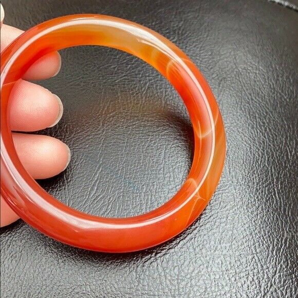 NEW Orange Red White Agate Bangle Inner Diameter 55 mm - Round Shape MN12