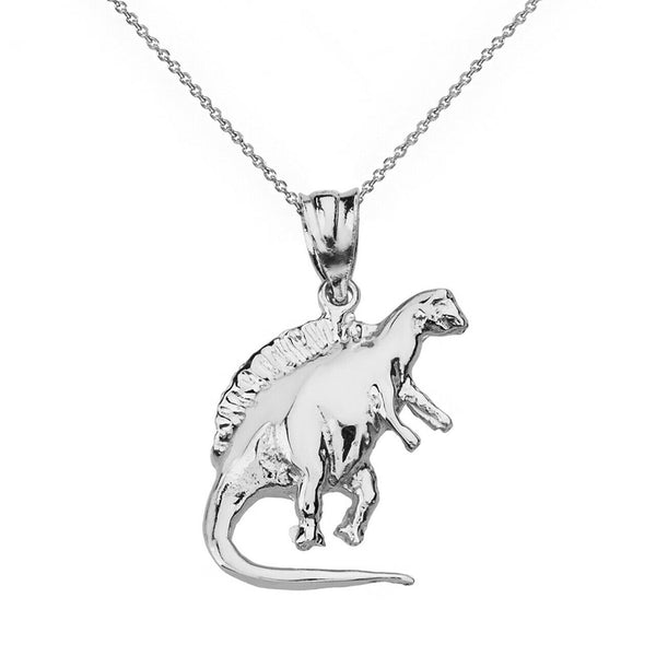 925 Sterling Silver Spinosaurus Dinosaur Pendant Necklace