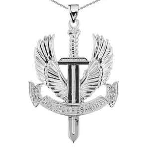925 Sterling Silver Who Dares Wins Pendant Necklace