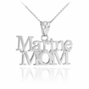 925 Sterling Silver Marine Mom Pendant Necklace