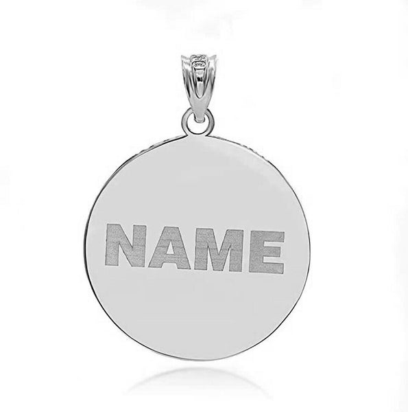 Personalized Name Sterling Silver Jesus Carrying The Cross Pendant Necklace
