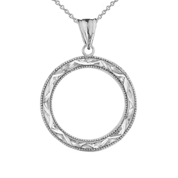 925 Sterling Silver Eternity Chic Sparkle Cut Circle of Life Pendant Necklace