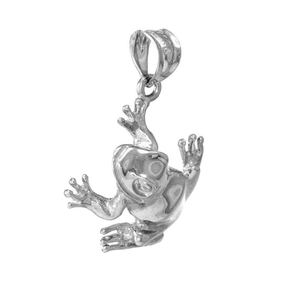 925 Sterling Silver Frog Charm Pendant Necklace