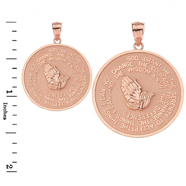 10k Solid Gold Serenity & The Lord's Prayer Protection Small Pendant Necklace