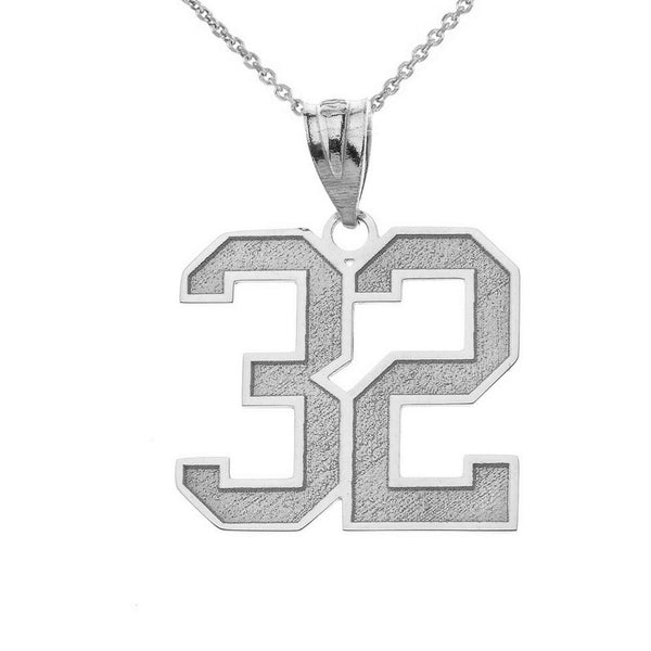 Personalized Silver Jersey Lucky Number and Name Pendant Necklace