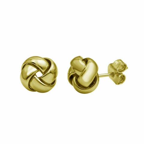 NWT Sterling Silver 925 Gold Plated Knot Stud Earrings