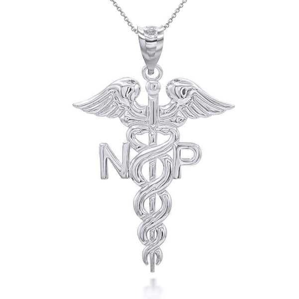 925 Sterling Silver Nurse Practitioner Pendant Necklace