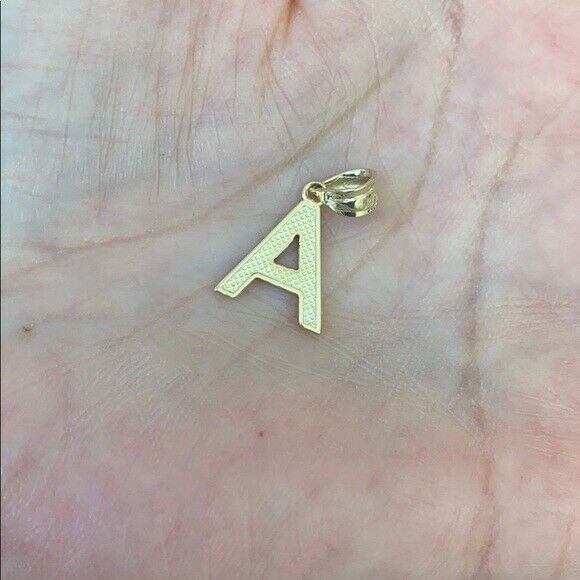 10k Solid Gold Small Milgrain Initial Letter W Pendant Necklace Personalized
