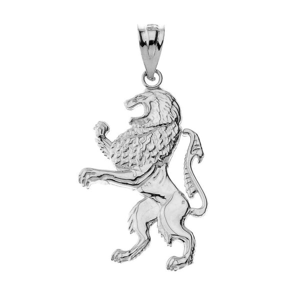 14k Solid Yellow White Rose Gold Lion of Judah Pendant Necklace