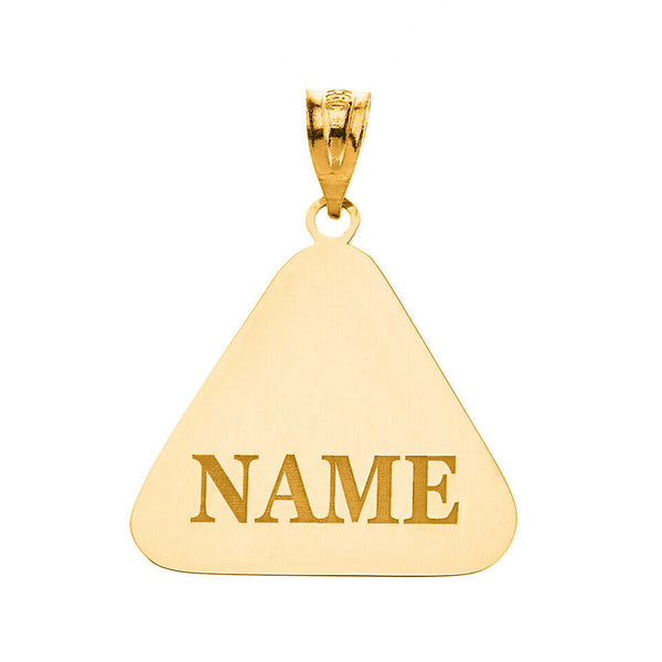 Personalized Name 10k 14k Solid Gold Eight Ball Billiard Pool Pendant Necklace
