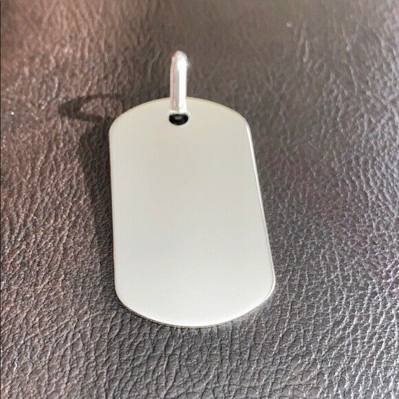925 Sterling Real Fine Silver Plain Dog Tag Pendant 40 x 23mm