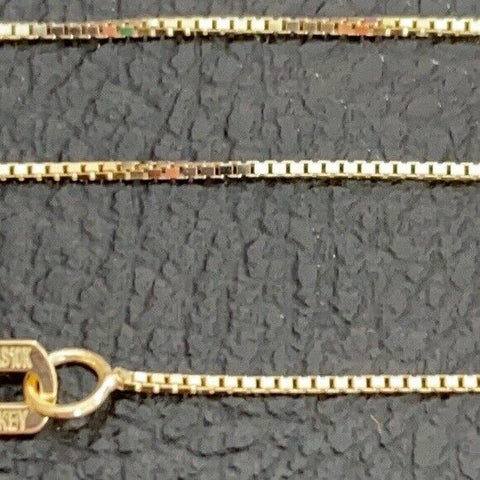 10 k Solid Yellow Real Gold 0.6 mm Thin Box Chain Necklace 16",18",20" 24"