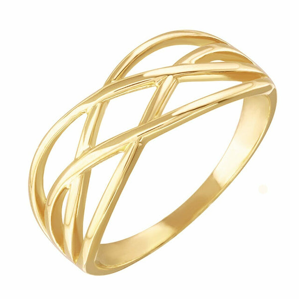 10k Solid Gold Celtic Knot Thin Band Women's Ring (Yellow, White, Rose)