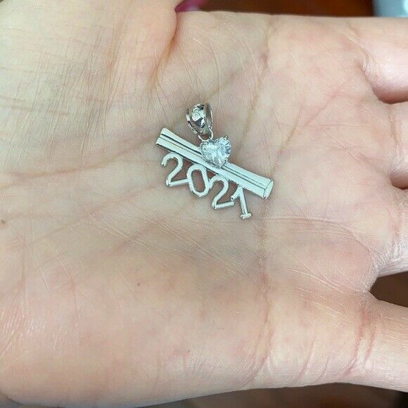 925 Sterling Silver 2021 Graduation Diploma with Birthstone CZ Pendant Necklace