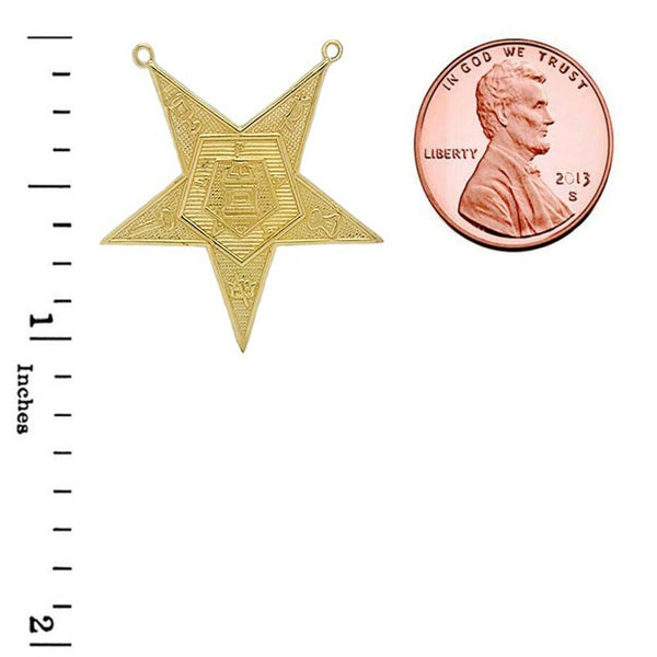 14K Solid Gold Order of the Eastern Star (OES) Masonic Pendant Pendant Necklace