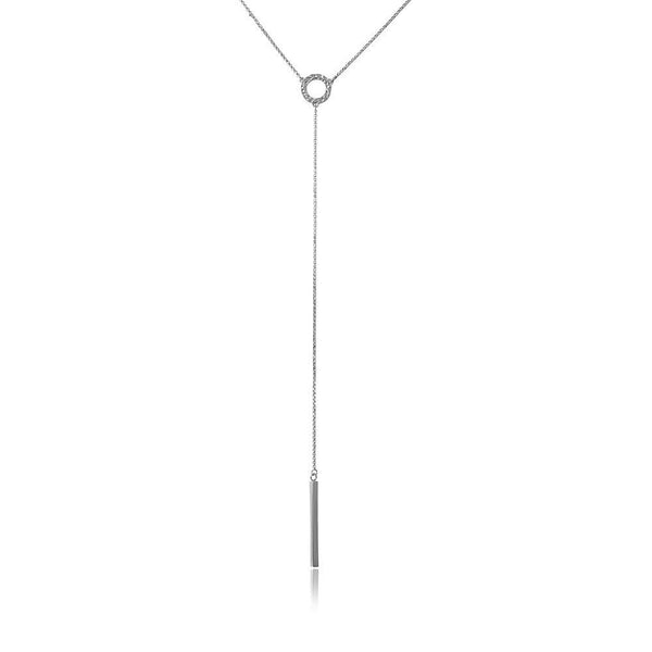 NWT 925 Sterling Silver Rhodium Plated Lariat Necklace