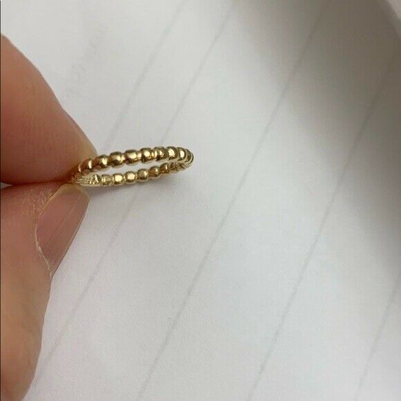 10k Yellow Gold Ball Chain Bead Knuckle Ring Size 1, 2, 3, 4, 5, 6, 7, 8