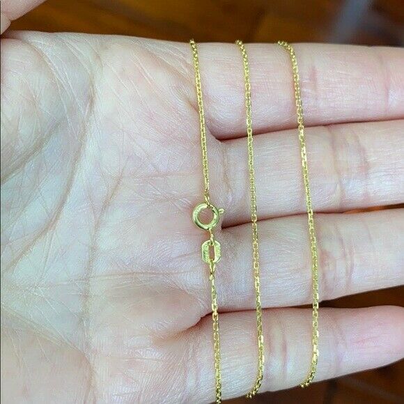 14k Gold Plated Sterling Silver Italy Italian DC Cable Rolo Chain necklace 1.0mm