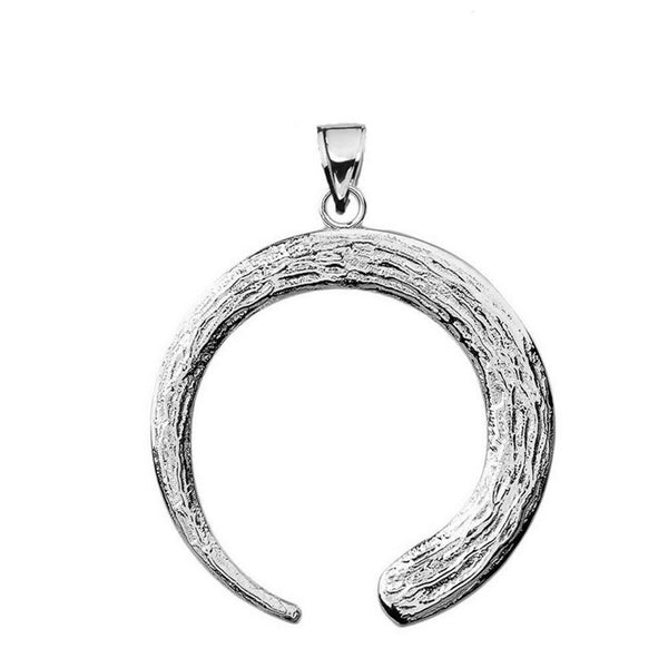 925 Sterling Silver Japanese Buddhist Zen Circle Pendant Necklace