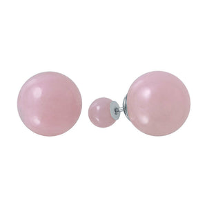 NWT Sterling Silver 925 Rhodium Plated Trendy Pink Synthetic Pearl Earrings