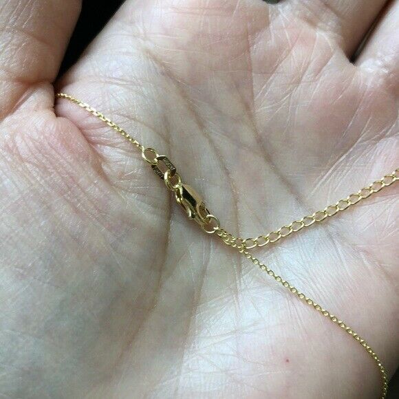 14K Solid Yellow Gold Mini Wire Open Circle Necklace - Minimalist Adjustable